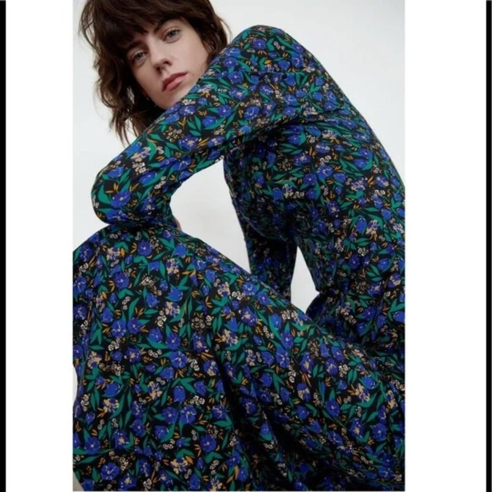 Zara floral cut out maxi dress